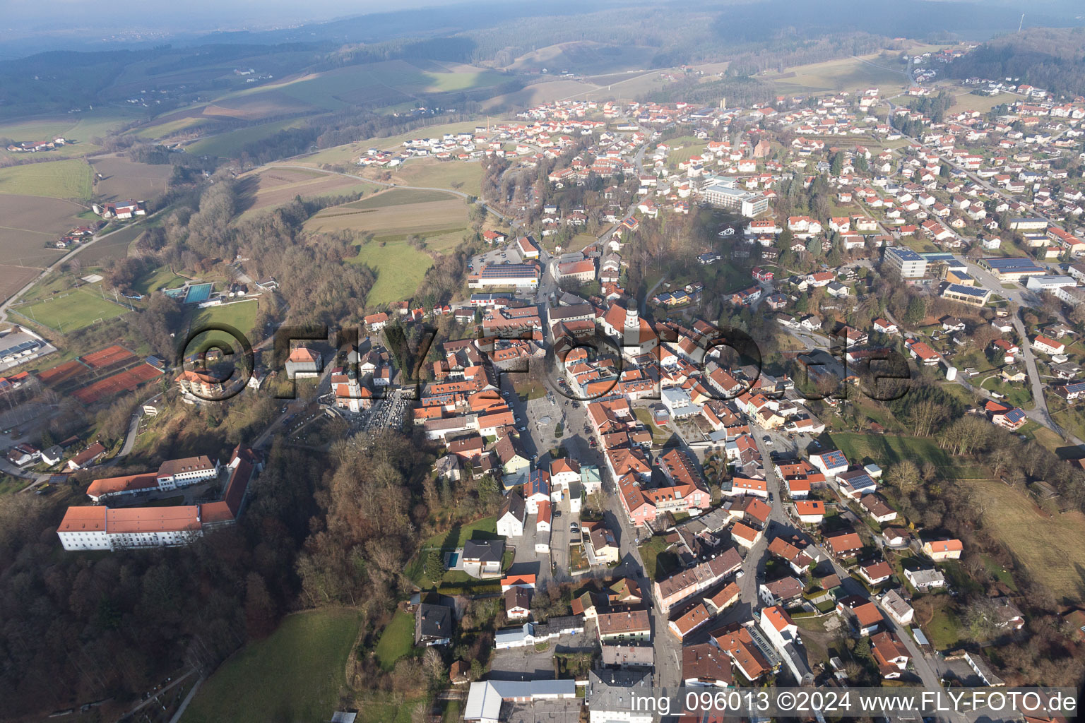 Oblique view of In the Rottal in Bad Griesbach in the state Bavaria, Germany