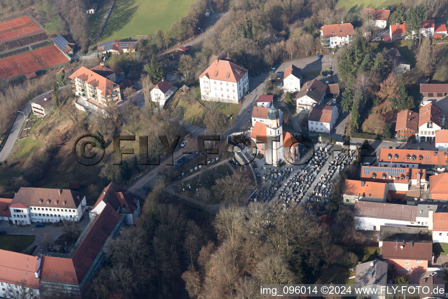 Oblique view of Bad Griesbach in the state Bavaria, Germany