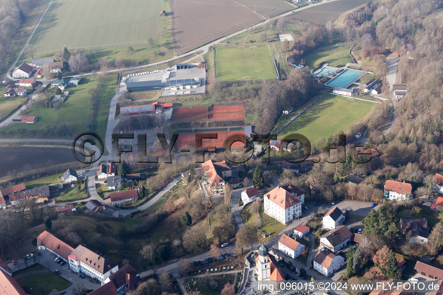 Bad Griesbach in the state Bavaria, Germany from above