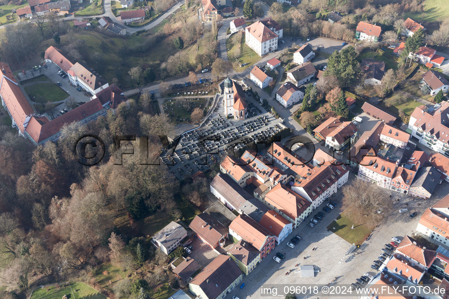 Bad Griesbach in the state Bavaria, Germany seen from above