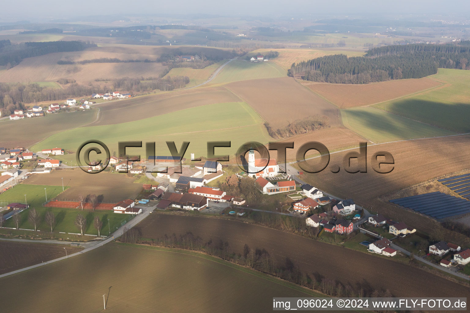 Aerial view of Ruhstorf an der Rott in the state Bavaria, Germany