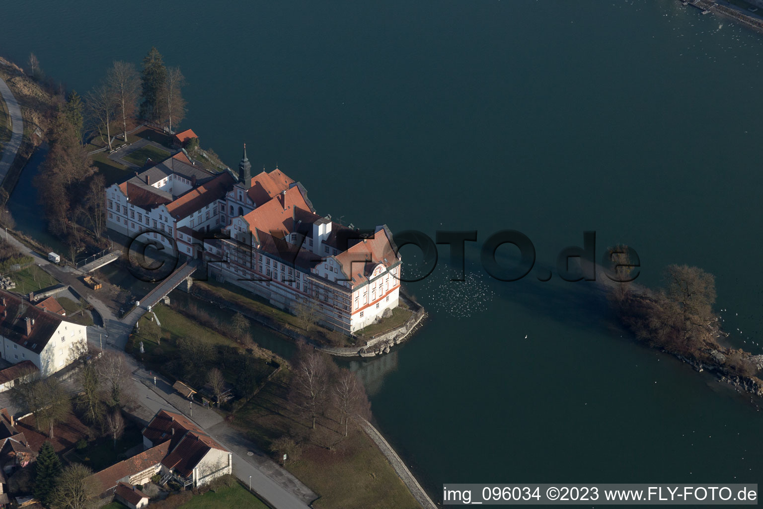 Aerial photograpy of Neuhaus am Inn in the state Bavaria, Germany