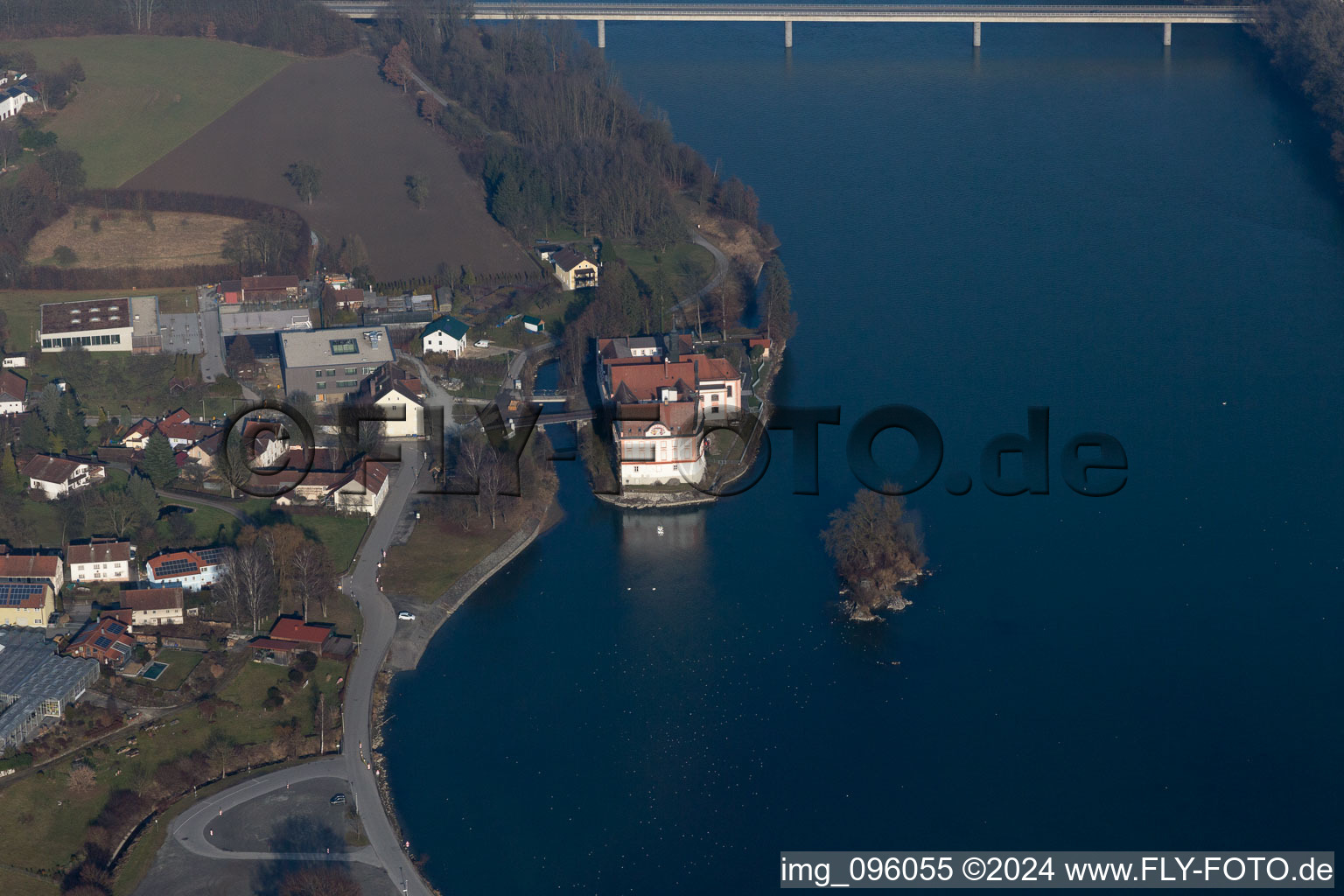 Drone image of Neuhaus am Inn in the state Bavaria, Germany