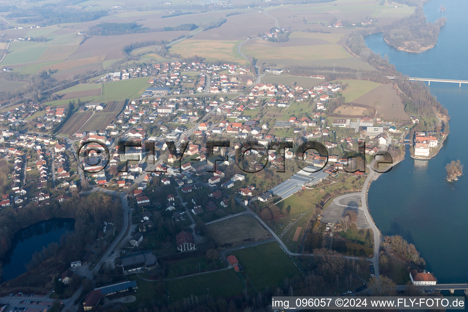 Neuhaus am Inn in the state Bavaria, Germany from the drone perspective