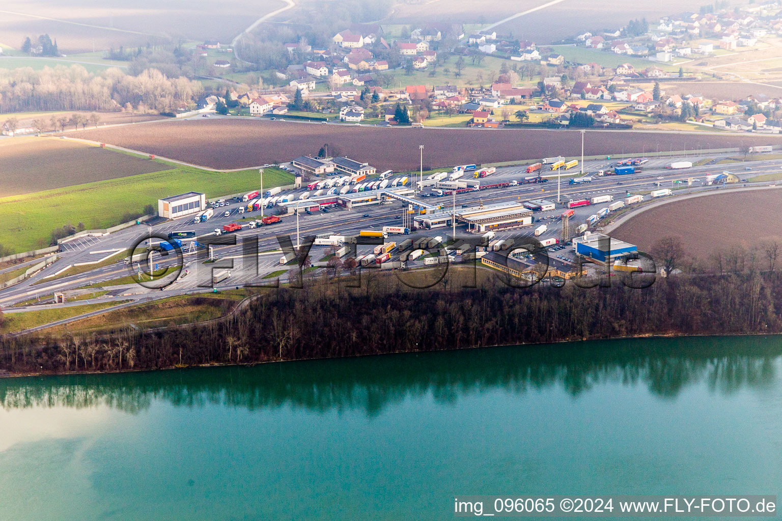 Highway customs station and immigration checkpoint of the A 8 in Suben in Oberoesterreich, Austria