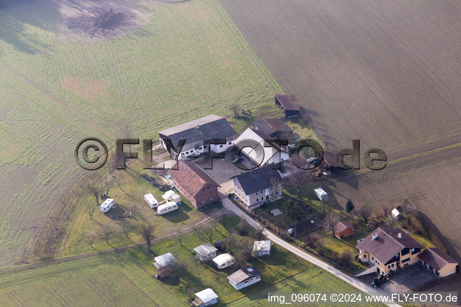 Aerial view of Bad Füssing in the state Bavaria, Germany