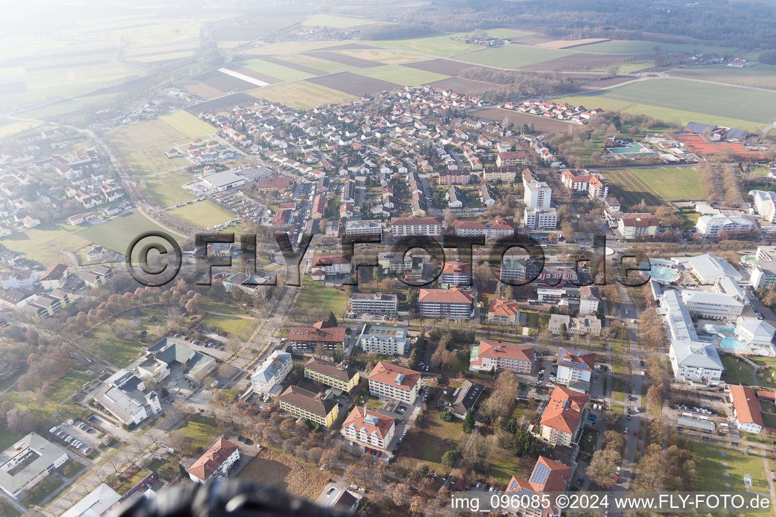 Drone recording of Bad Füssing in the state Bavaria, Germany