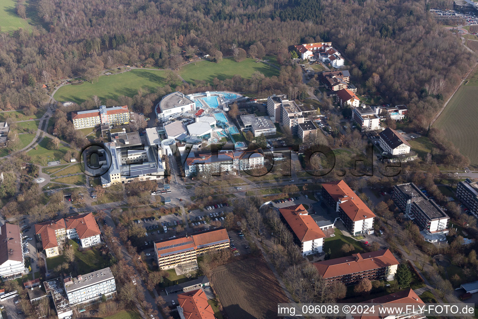 Bad Füssing in the state Bavaria, Germany from a drone