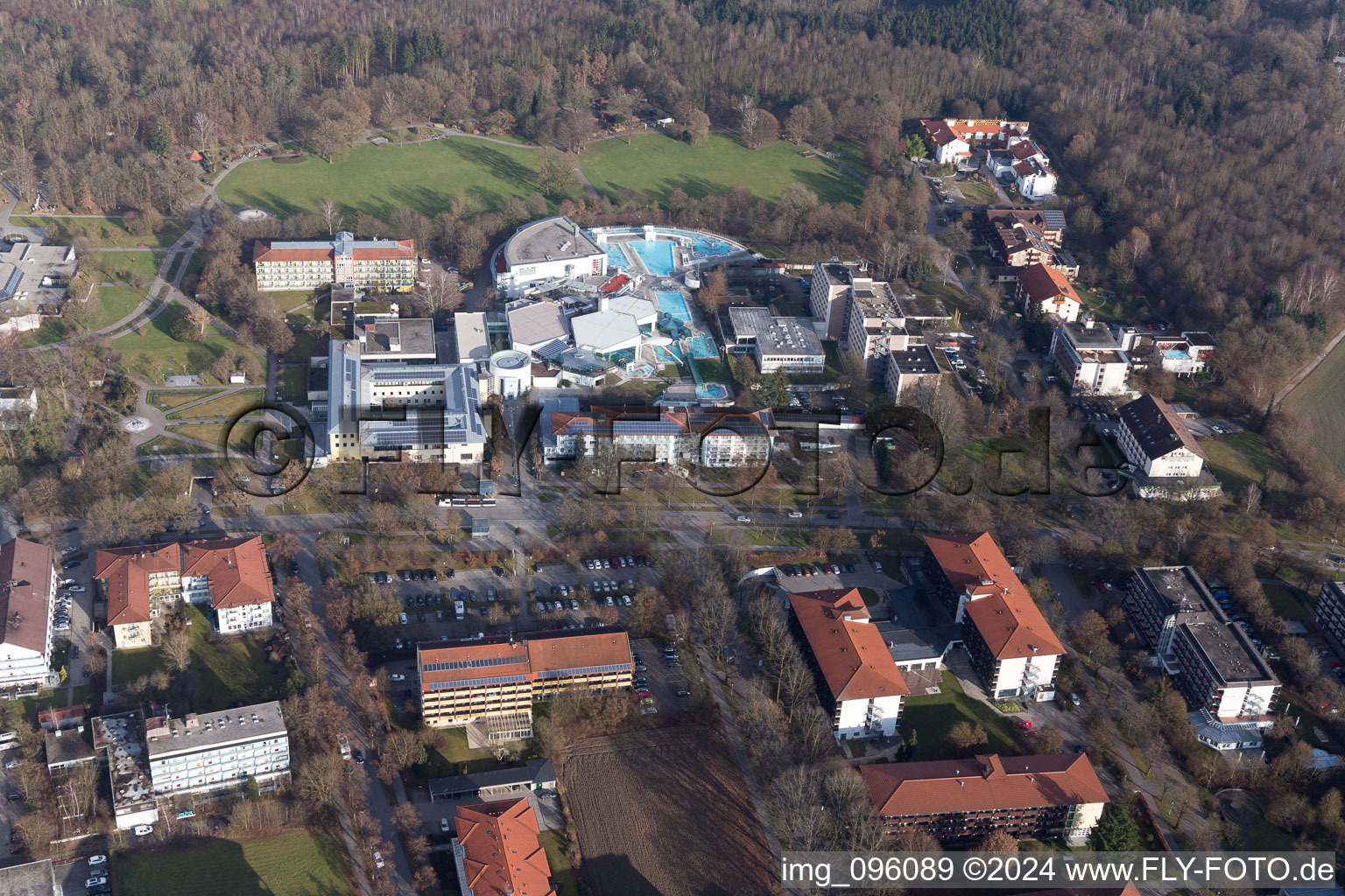 Bad Füssing in the state Bavaria, Germany seen from a drone