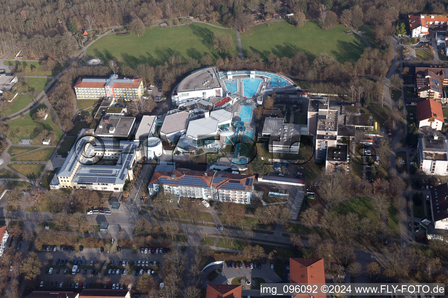 Aerial photograpy of Bad Füssing in the state Bavaria, Germany