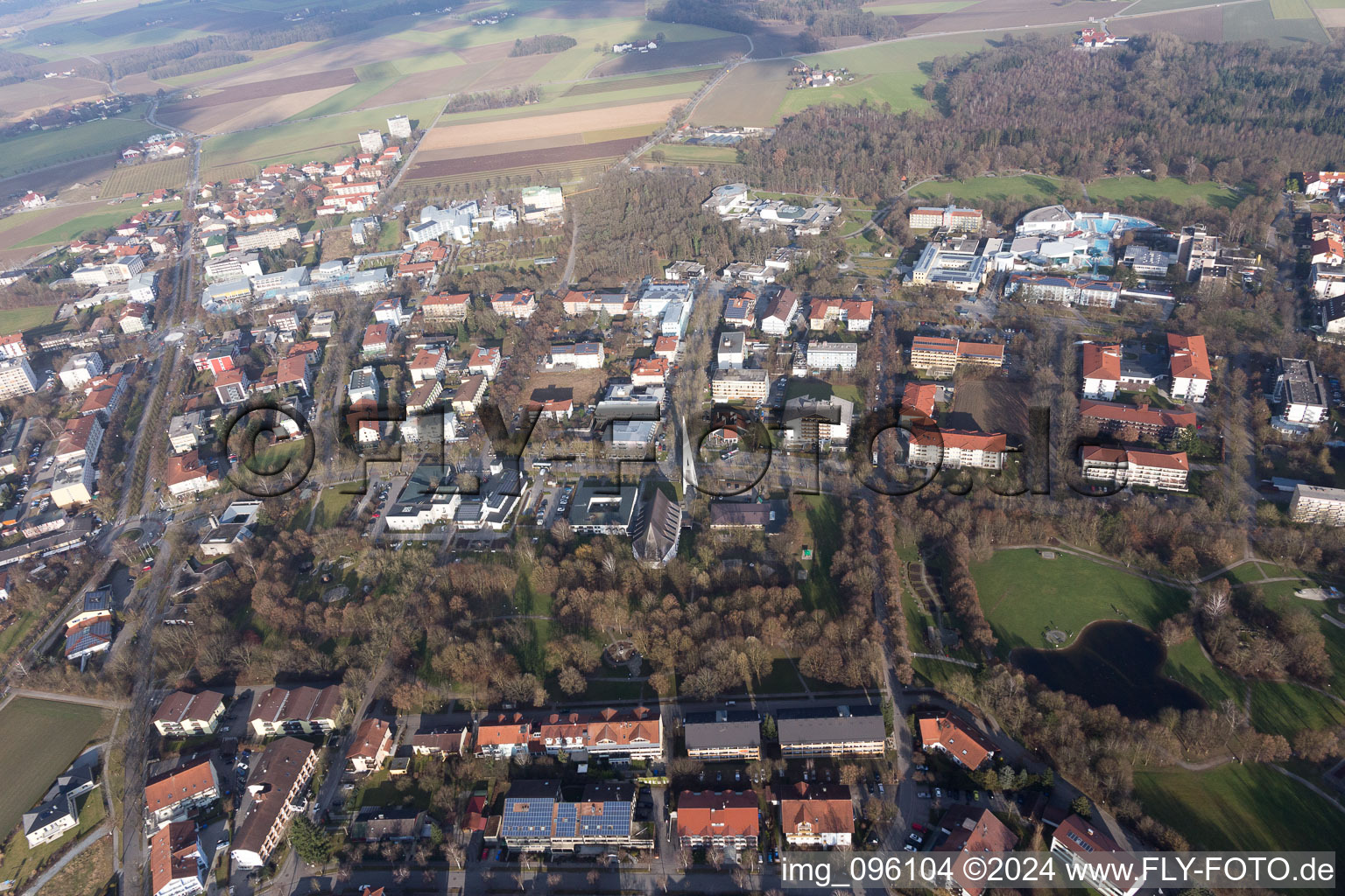 Bad Füssing in the state Bavaria, Germany from the drone perspective