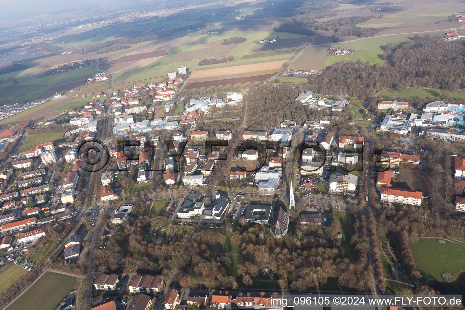 Bad Füssing in the state Bavaria, Germany from a drone