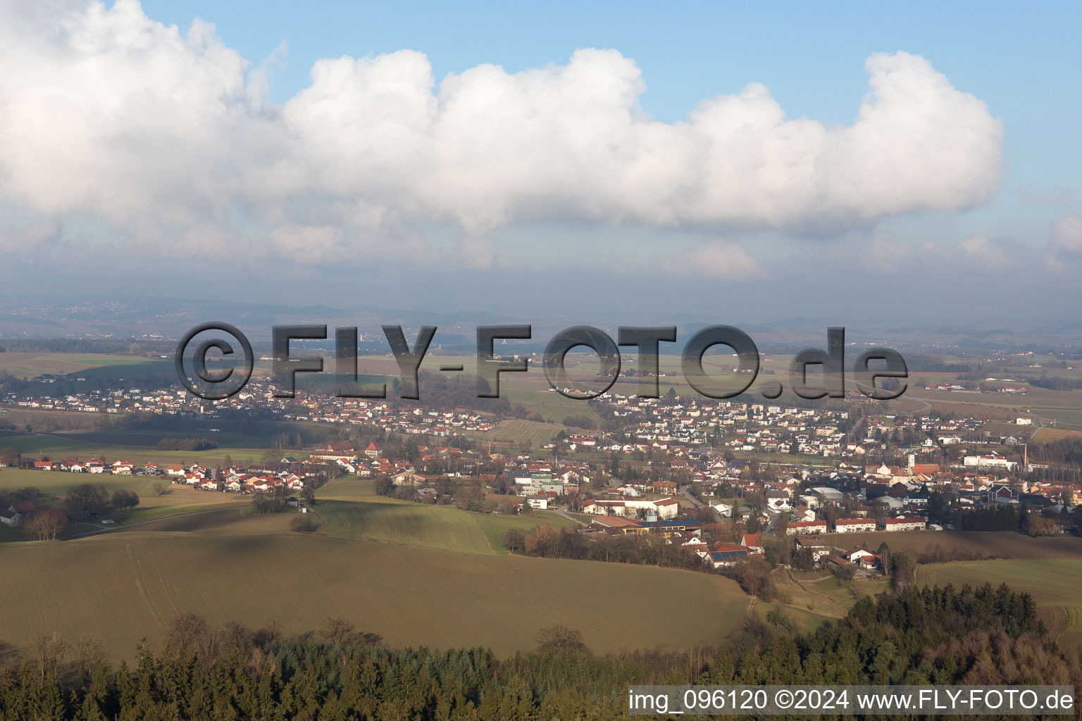 Rotthalmünster in the state Bavaria, Germany from above