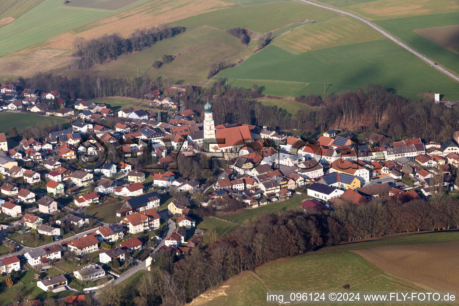 Church building of Parish church of Holy Trinity in the village of in the district Gruenberg in Koesslarn in the state Bavaria, Germany