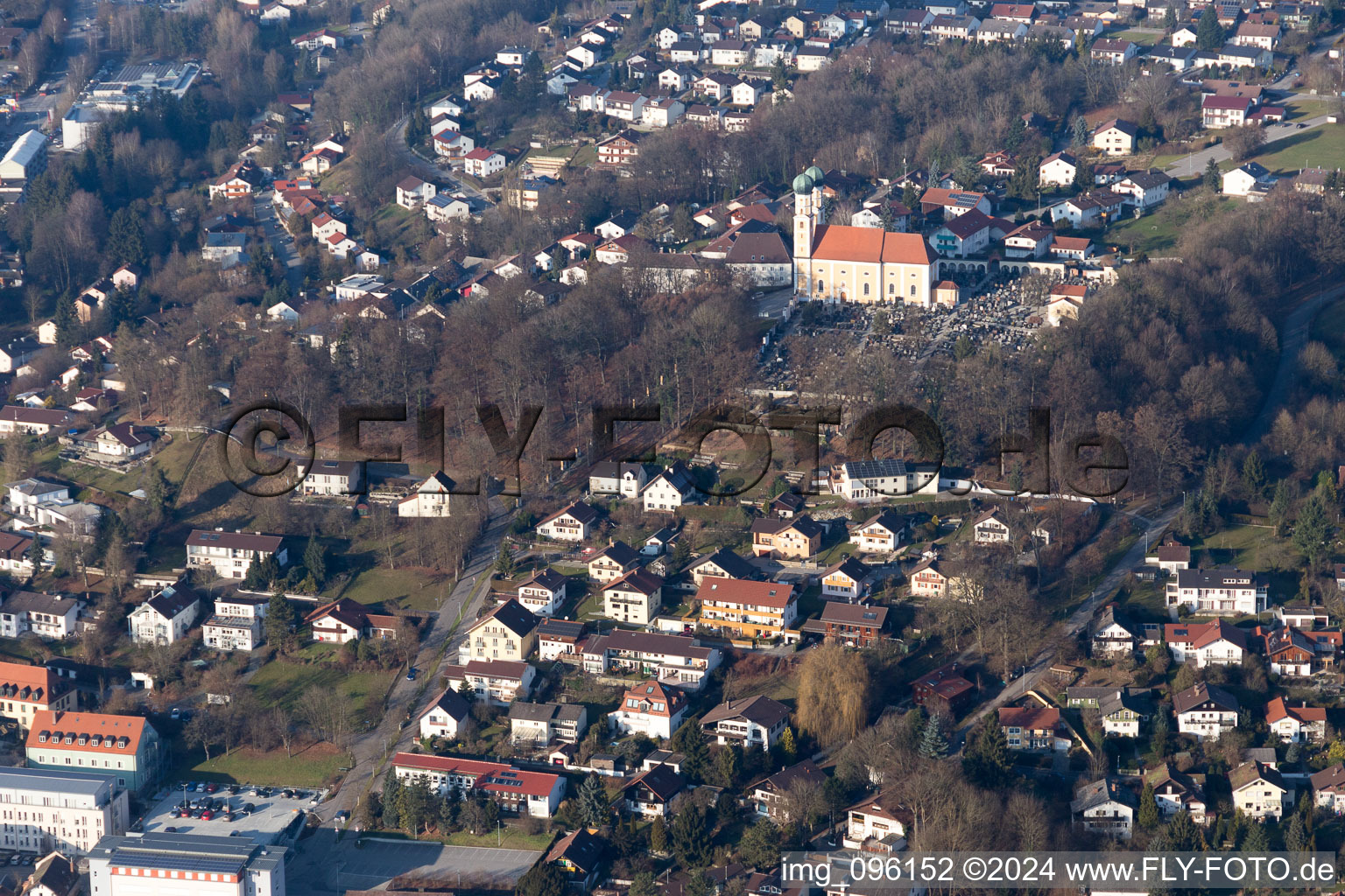 Pfarrkirchen in the state Bavaria, Germany seen from a drone