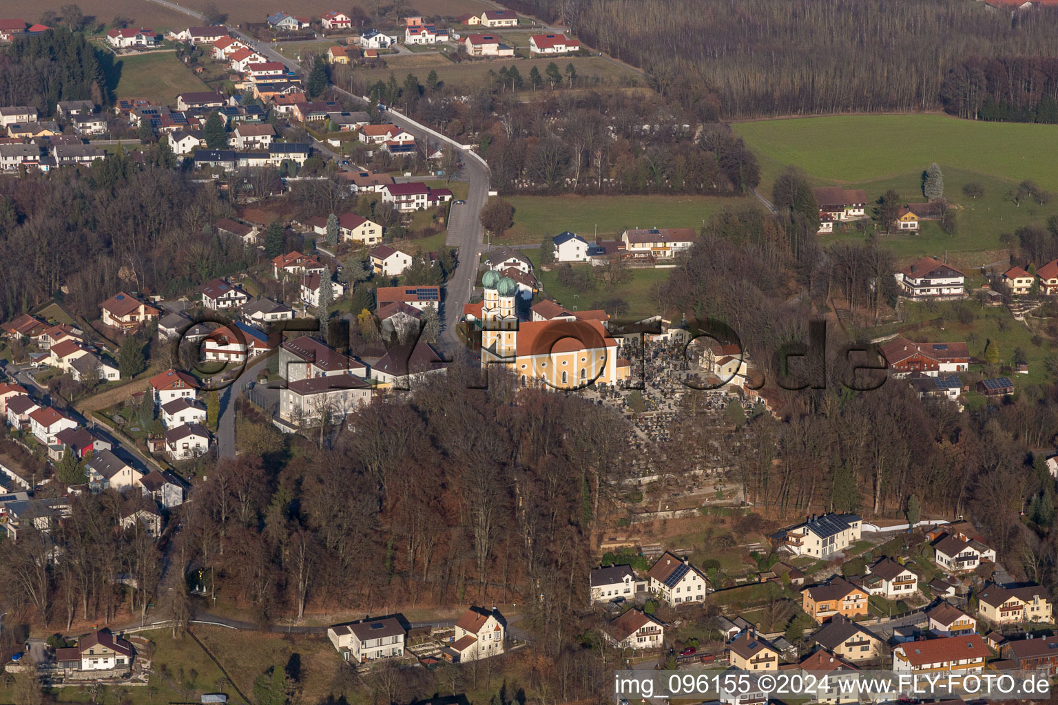 Aerial view of Pfarrkirchen in the state Bavaria, Germany