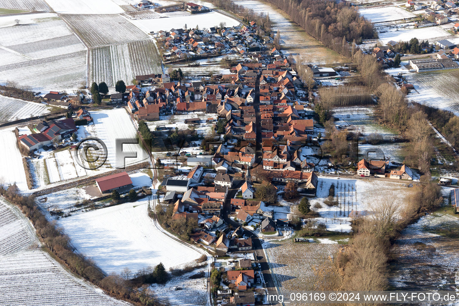 District Klingen in Heuchelheim-Klingen in the state Rhineland-Palatinate, Germany out of the air