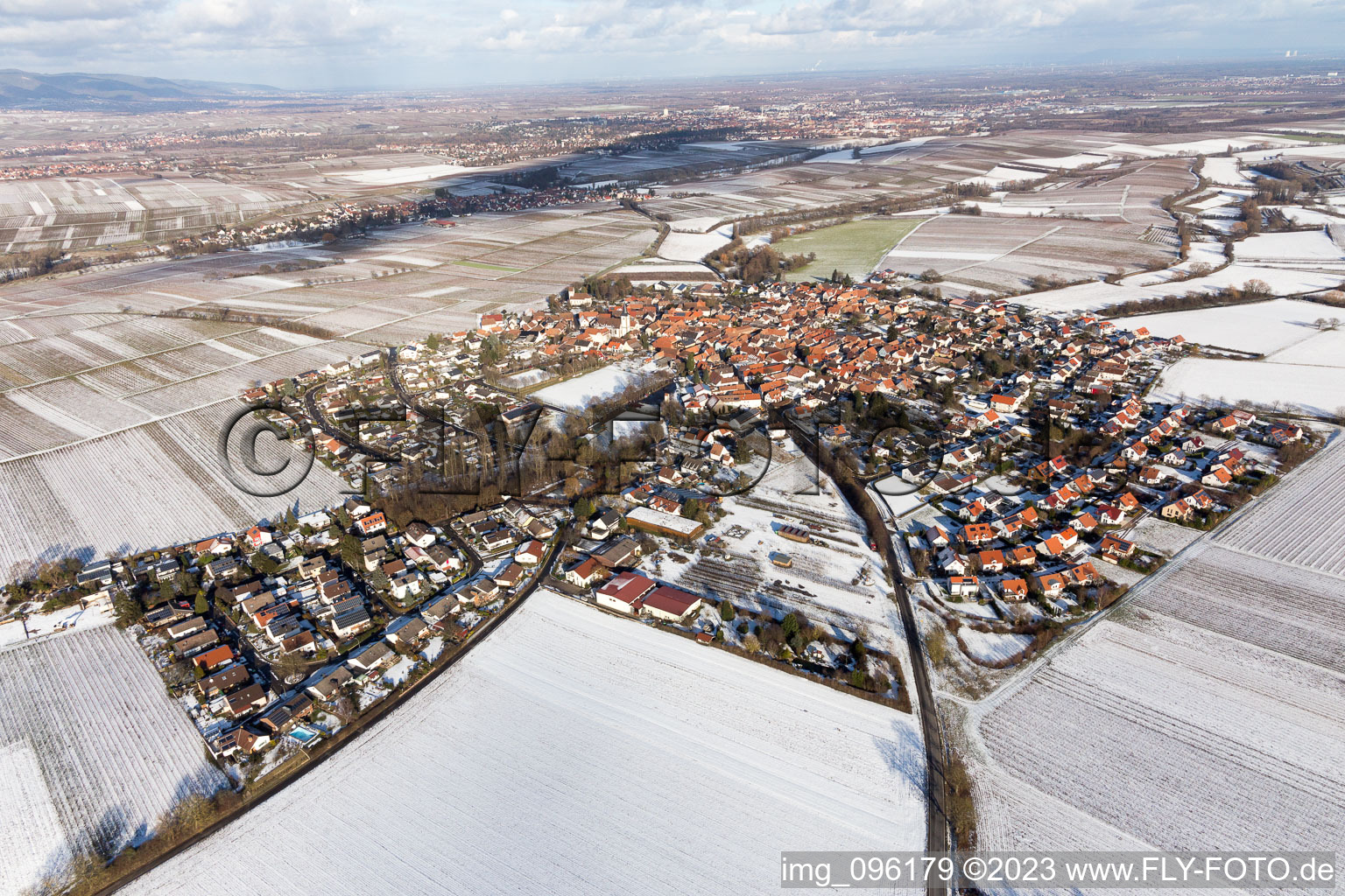 District Mörzheim in Landau in der Pfalz in the state Rhineland-Palatinate, Germany seen from above