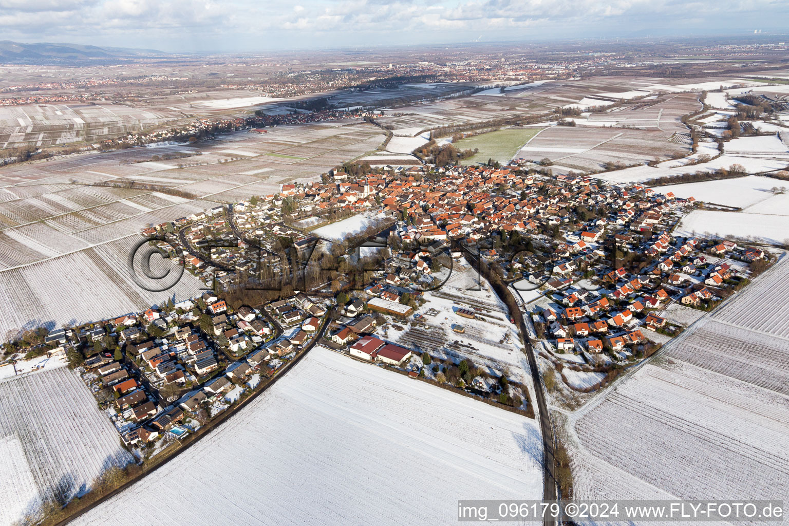 District Mörzheim in Landau in der Pfalz in the state Rhineland-Palatinate, Germany from the plane