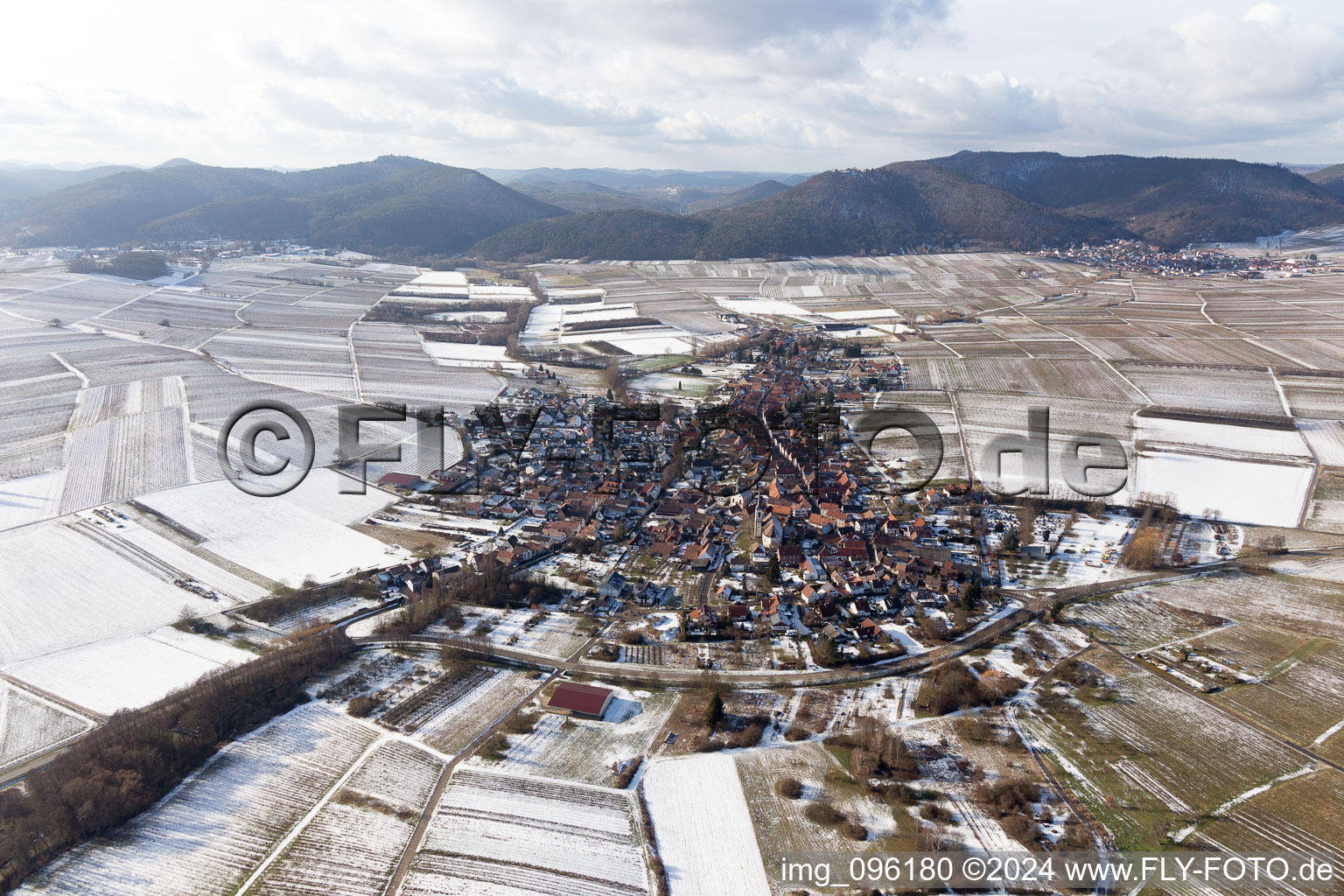 Göcklingen in the state Rhineland-Palatinate, Germany out of the air