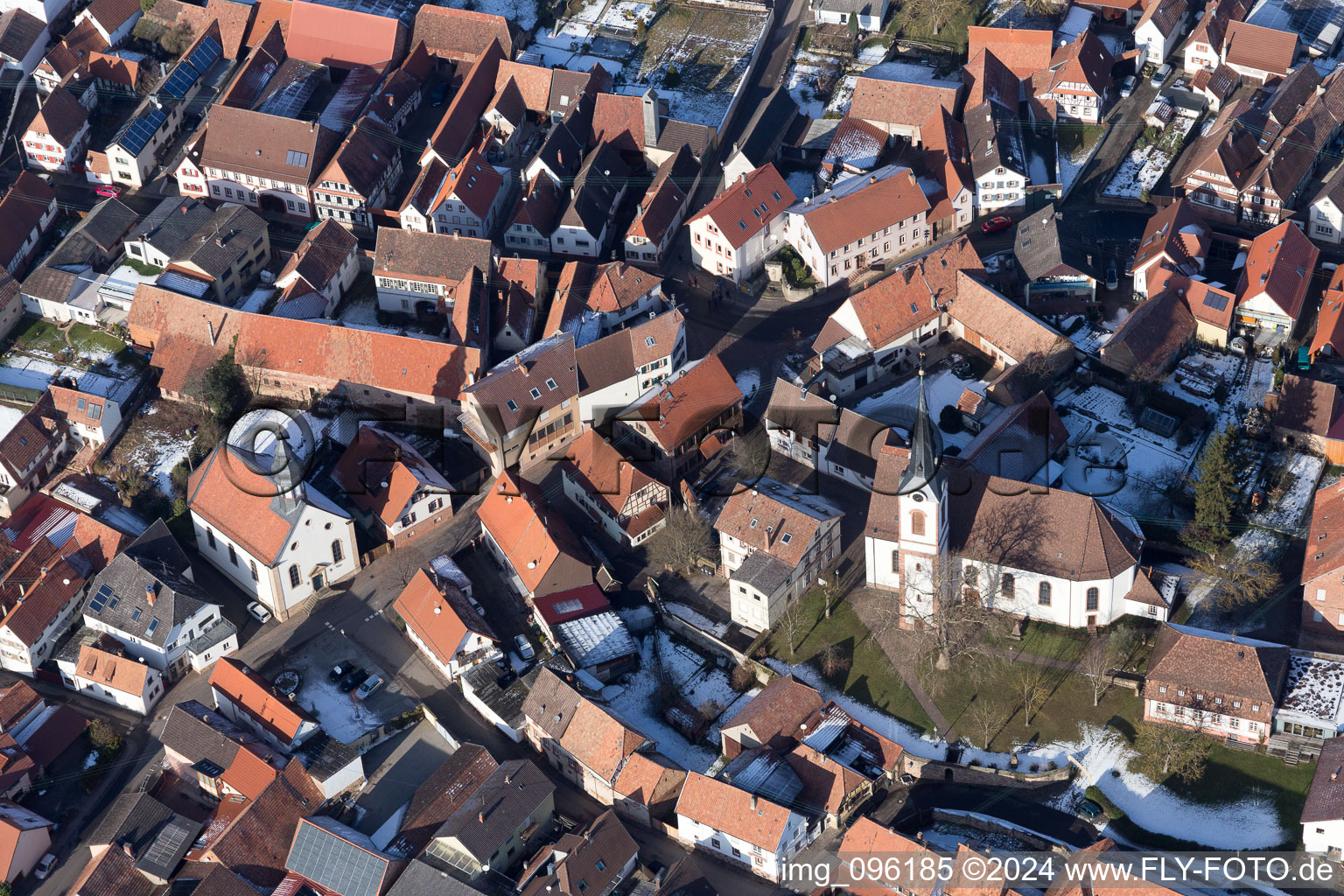 Göcklingen in the state Rhineland-Palatinate, Germany from the plane