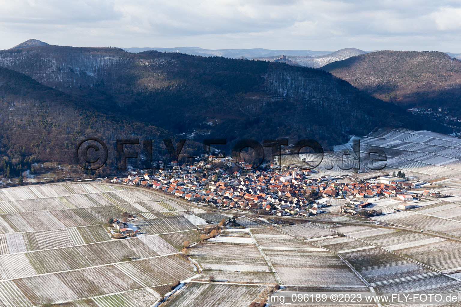 Drone image of Eschbach in the state Rhineland-Palatinate, Germany