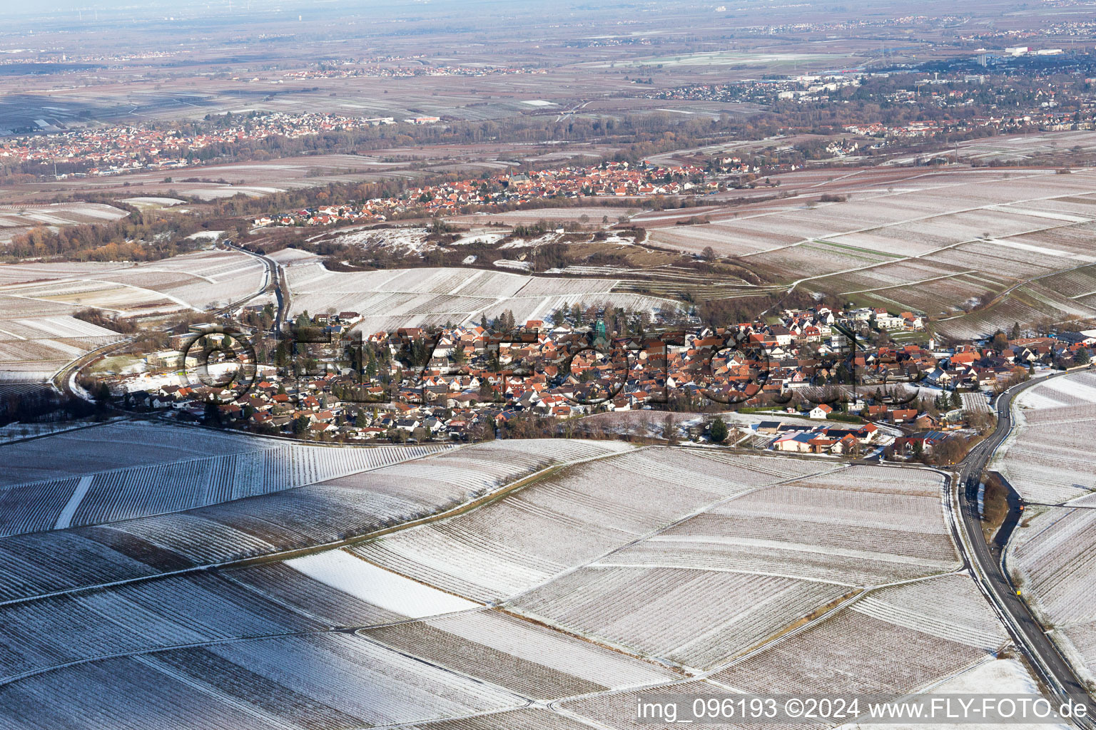 Ilbesheim bei Landau in der Pfalz in the state Rhineland-Palatinate, Germany from the plane