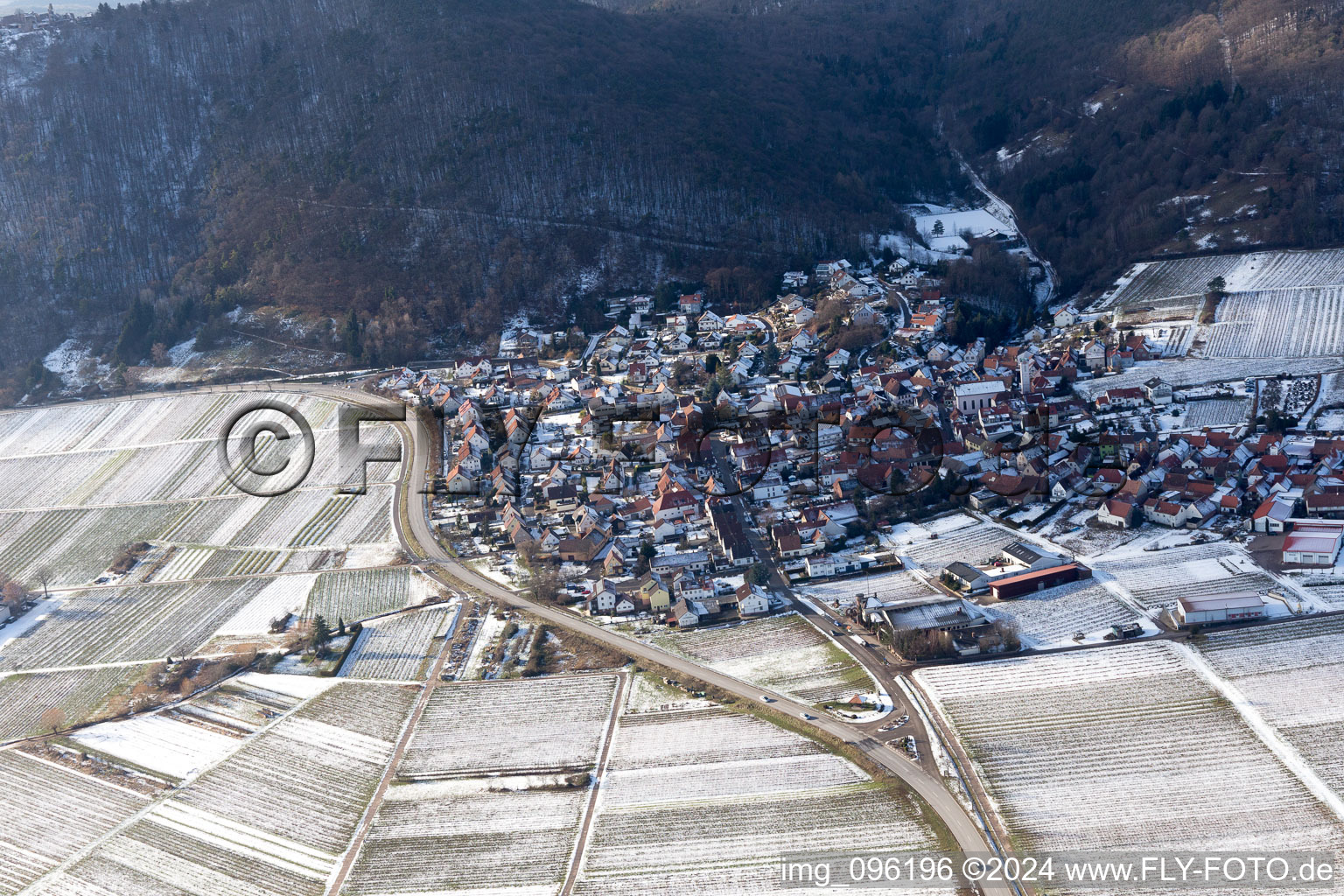 Eschbach in the state Rhineland-Palatinate, Germany seen from a drone