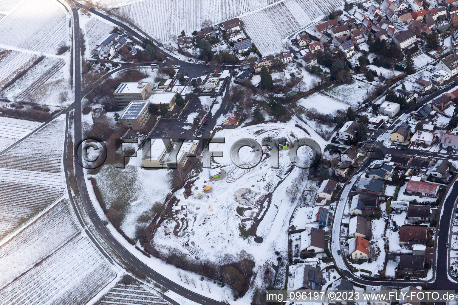 Bird's eye view of Ilbesheim bei Landau in der Pfalz in the state Rhineland-Palatinate, Germany