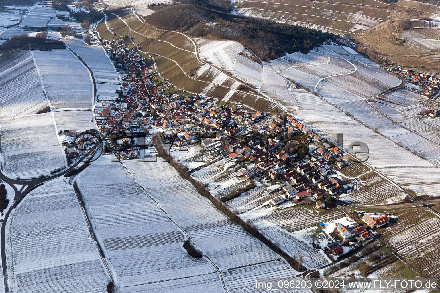 Ranschbach in the state Rhineland-Palatinate, Germany from above