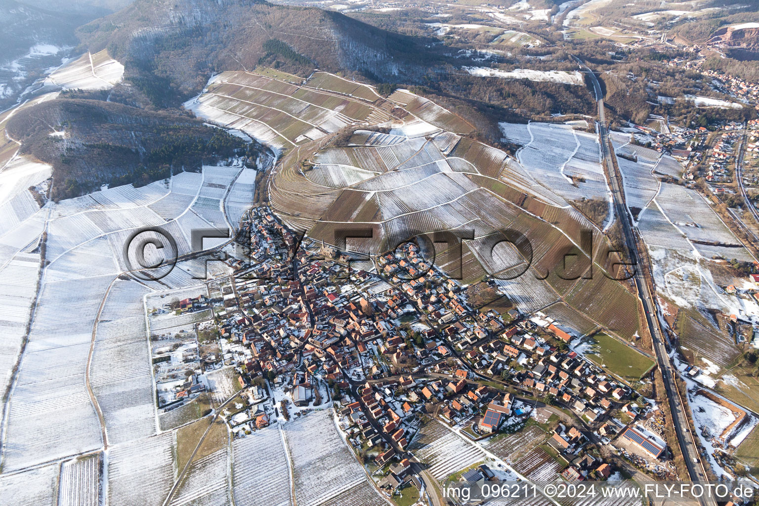 Birkweiler in the state Rhineland-Palatinate, Germany out of the air