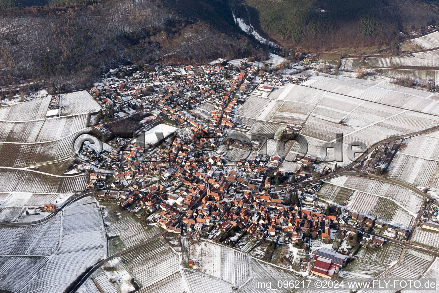 Frankweiler in the state Rhineland-Palatinate, Germany viewn from the air