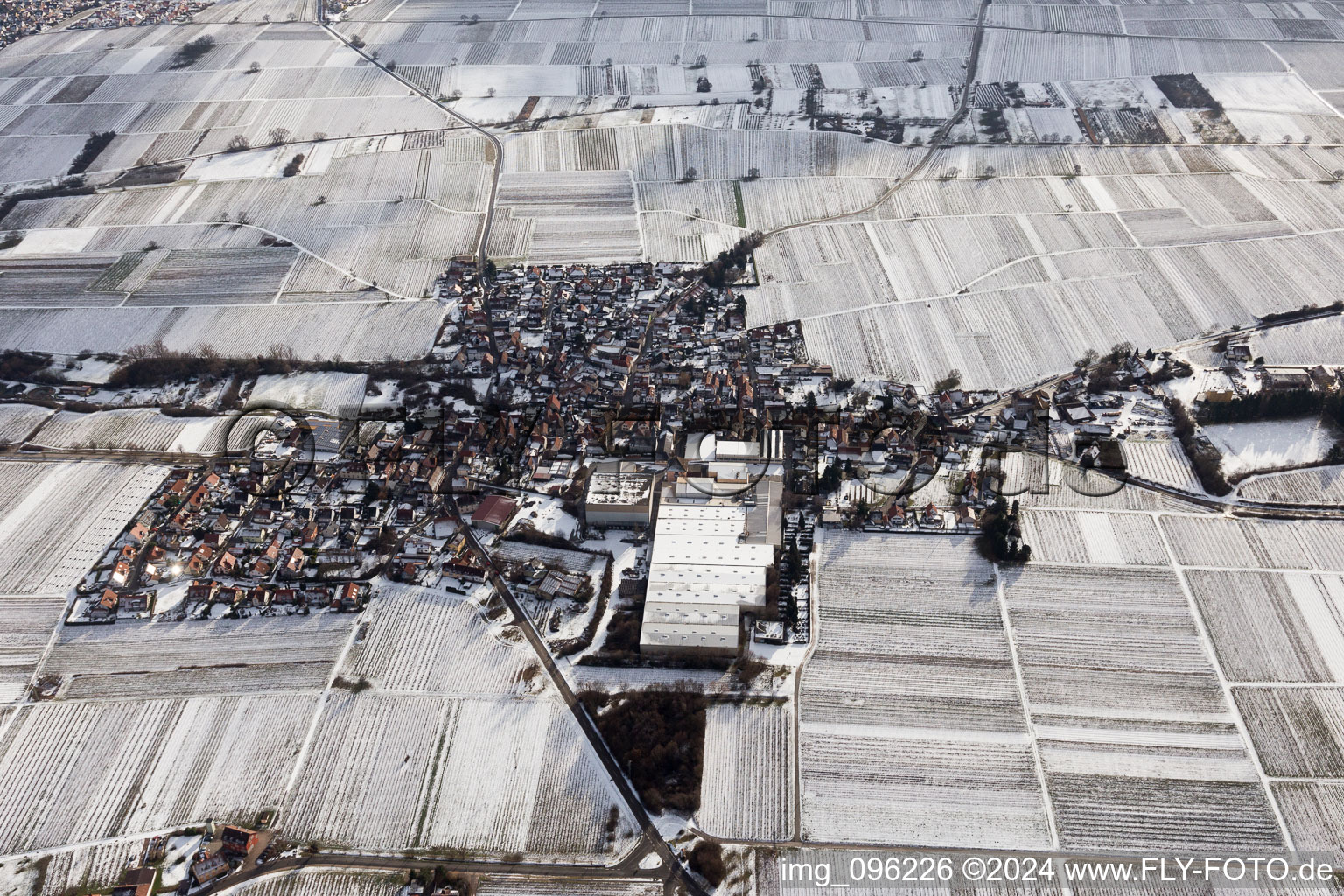 Aerial photograpy of Böchingen in the state Rhineland-Palatinate, Germany