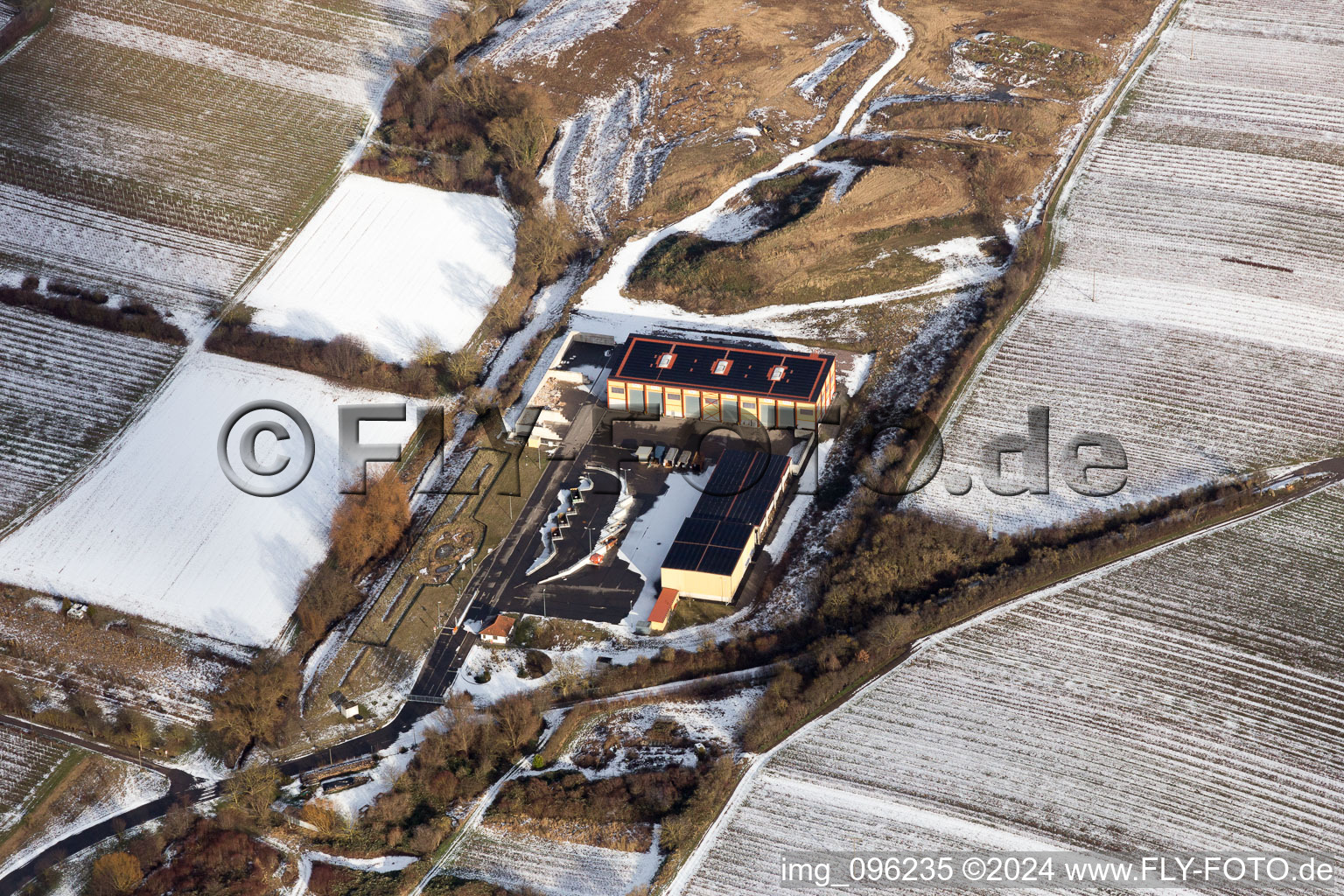 Aerial view of Walsheim in the state Rhineland-Palatinate, Germany