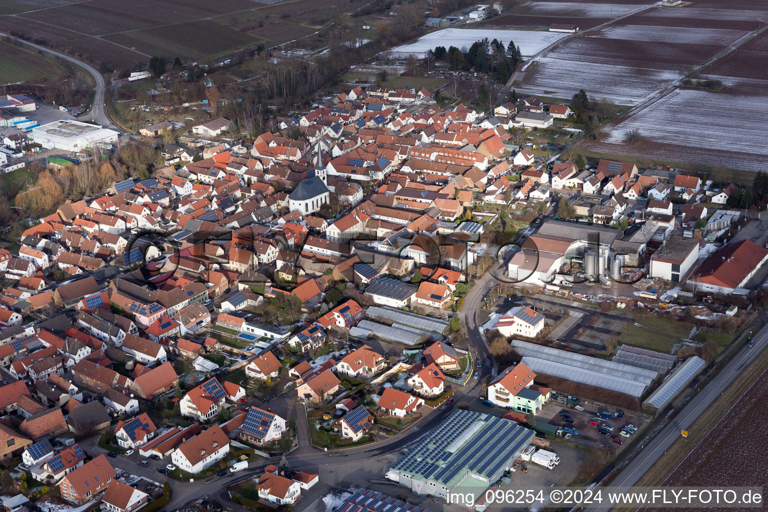 Hochstadt in the state Rhineland-Palatinate, Germany from a drone