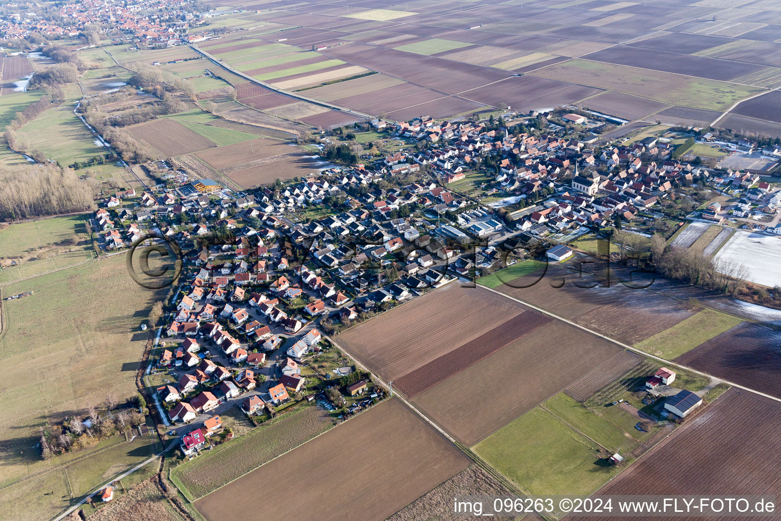 Knittelsheim in the state Rhineland-Palatinate, Germany out of the air