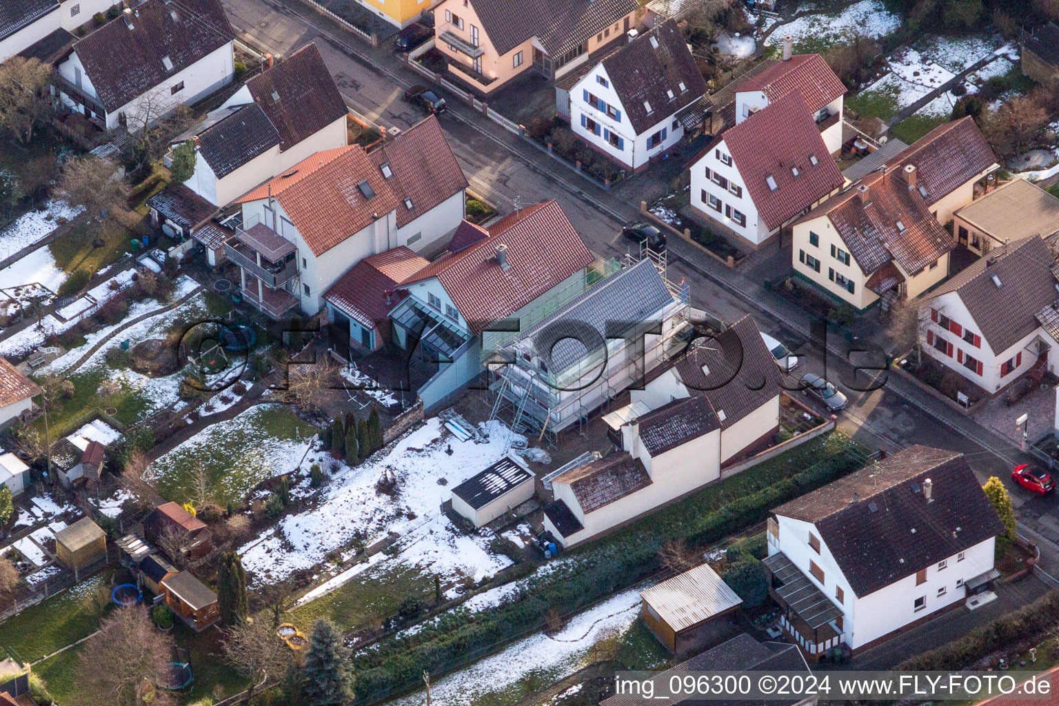 Kandel in the state Rhineland-Palatinate, Germany from the plane