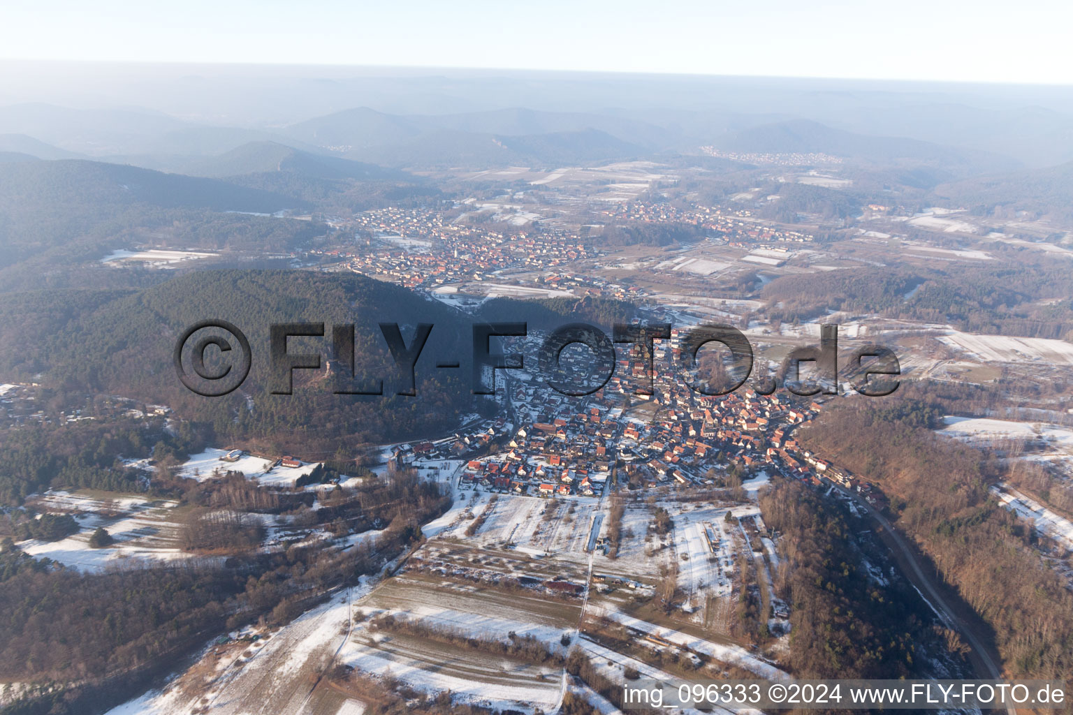 Silz in the state Rhineland-Palatinate, Germany seen from above