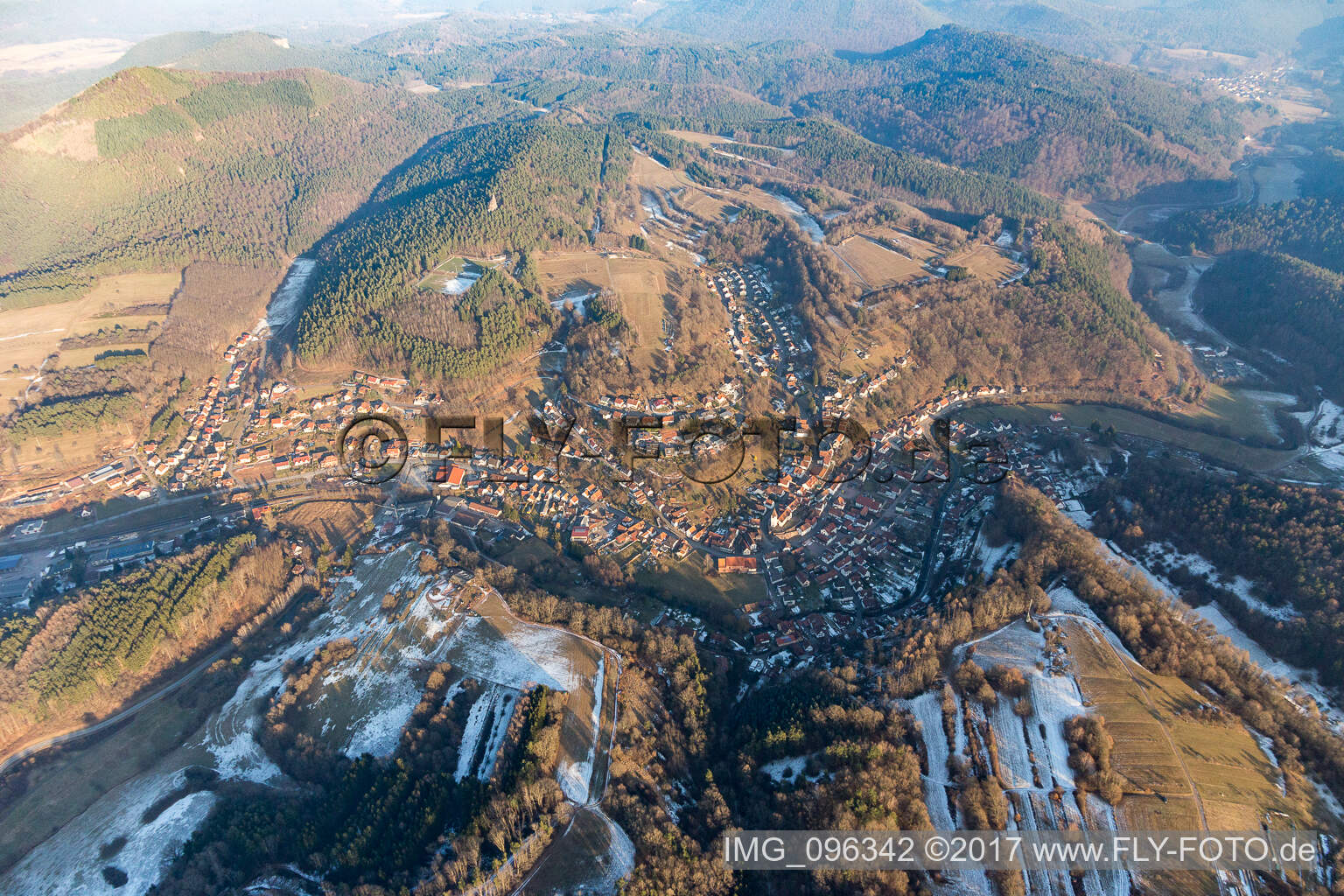 Aerial photograpy of Rumbach in the state Rhineland-Palatinate, Germany