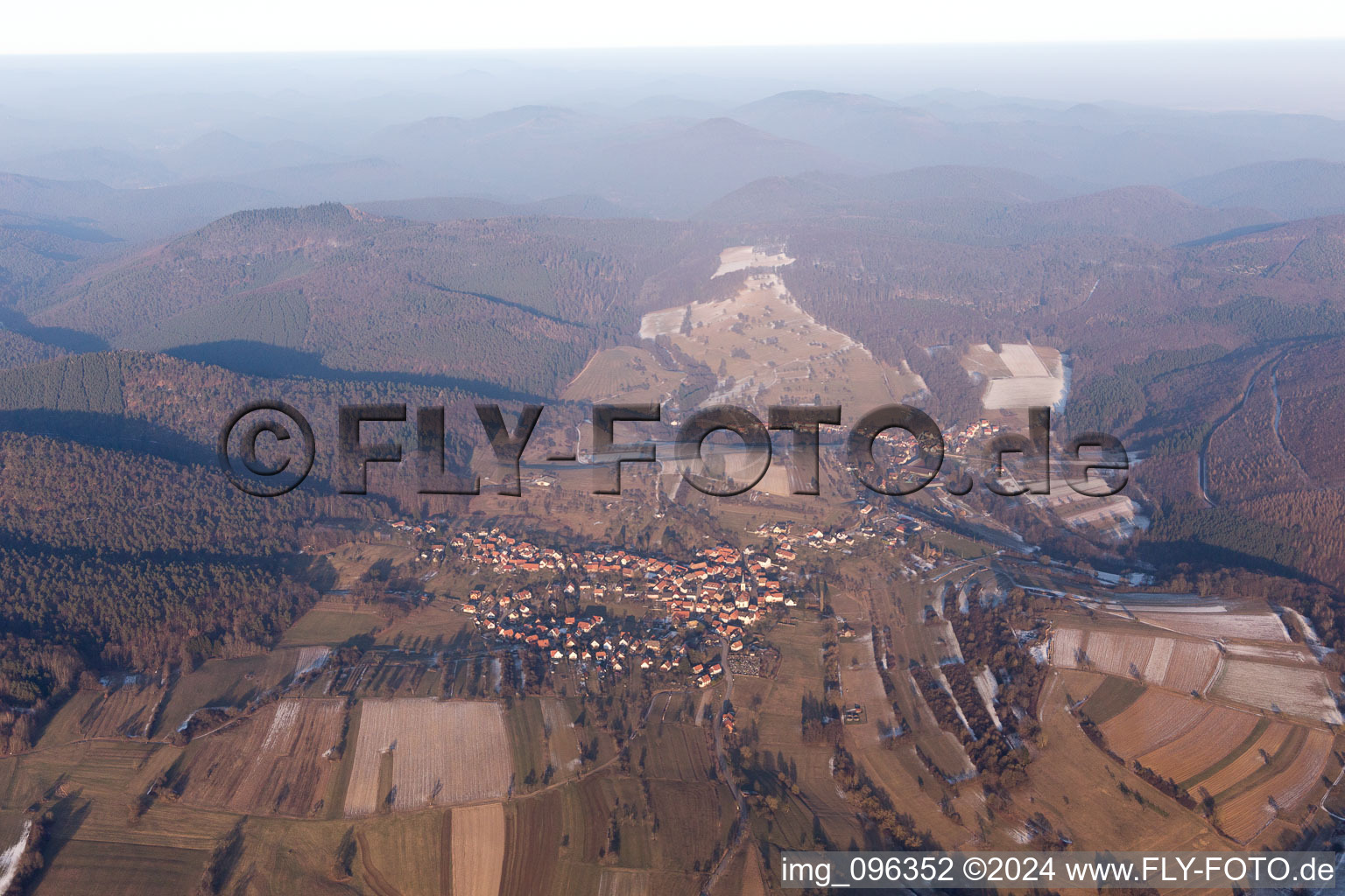 Aerial photograpy of Wingen in the state Bas-Rhin, France