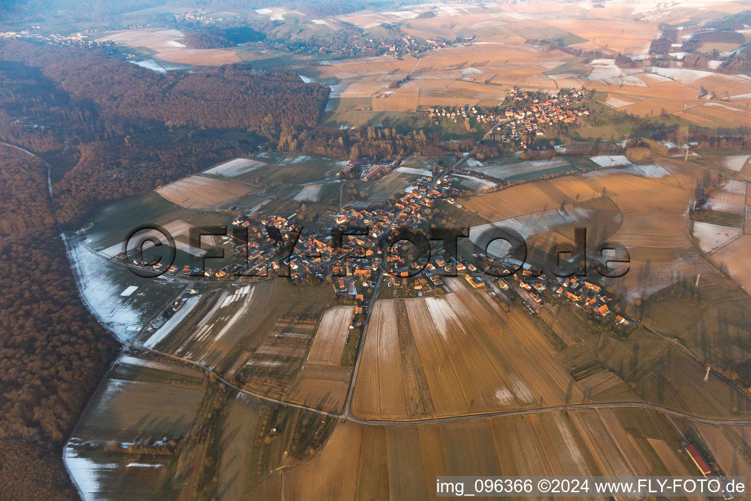 Aerial photograpy of Memmelshoffen in the state Bas-Rhin, France