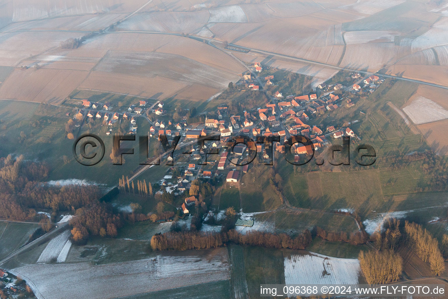 Oblique view of Retschwiller in the state Bas-Rhin, France