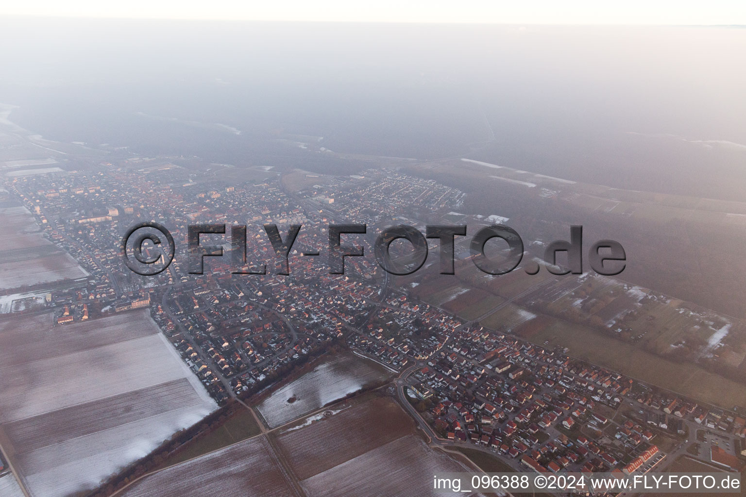 Kandel in the state Rhineland-Palatinate, Germany seen from above