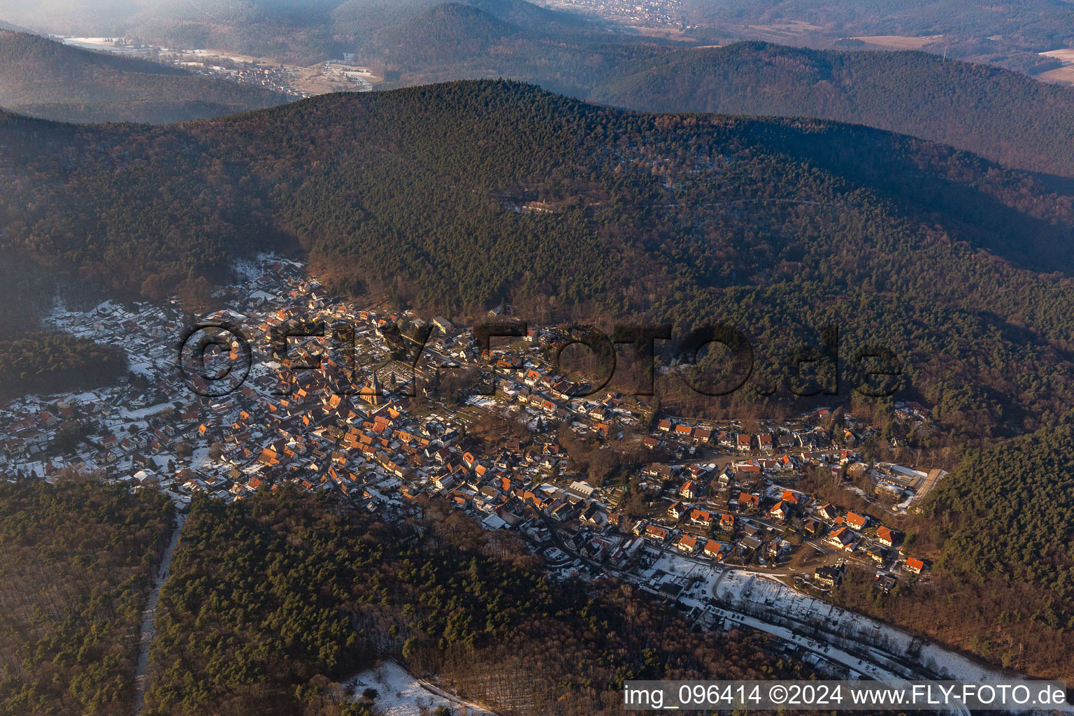 Dörrenbach in the state Rhineland-Palatinate, Germany from the drone perspective