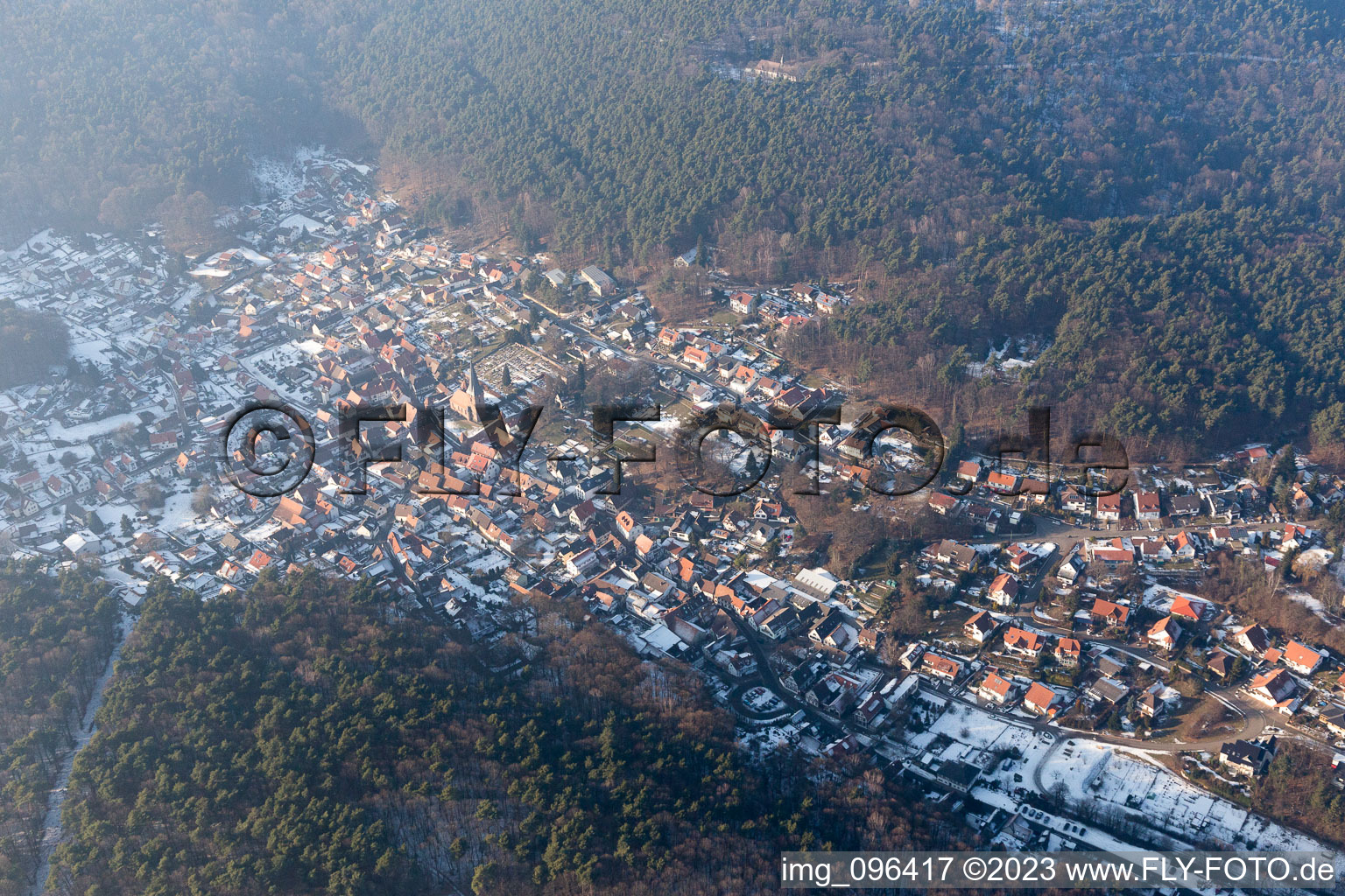 Dörrenbach in the state Rhineland-Palatinate, Germany from a drone