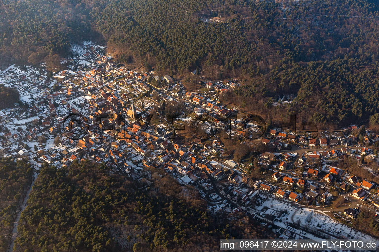 Dörrenbach in the state Rhineland-Palatinate, Germany from a drone