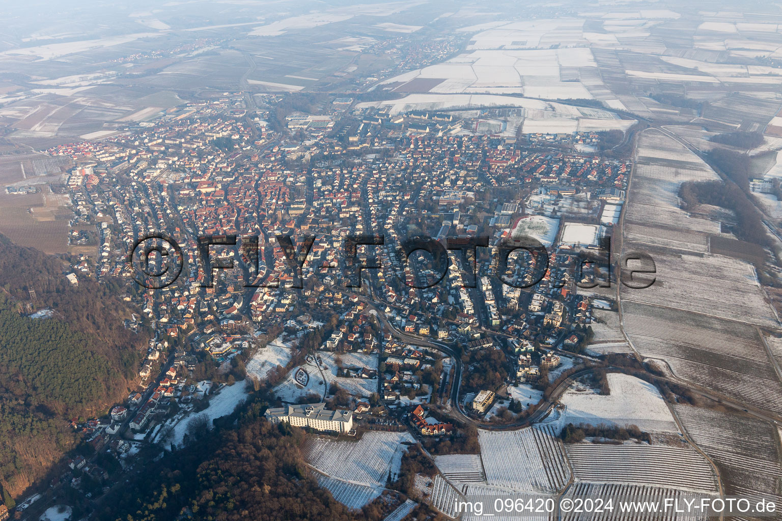 Bad Bergzabern in the state Rhineland-Palatinate, Germany from above