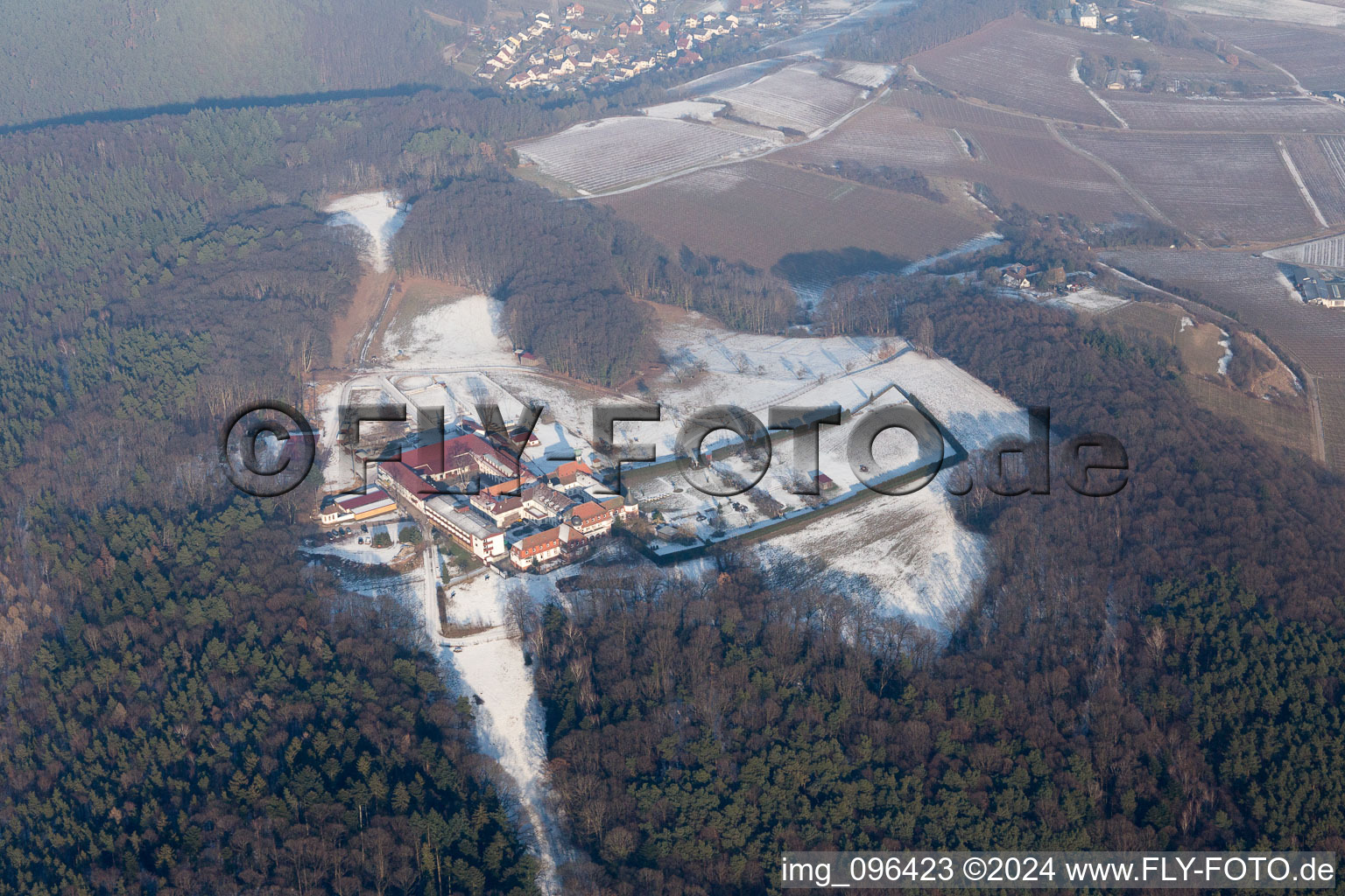 Bad Bergzabern in the state Rhineland-Palatinate, Germany from the plane