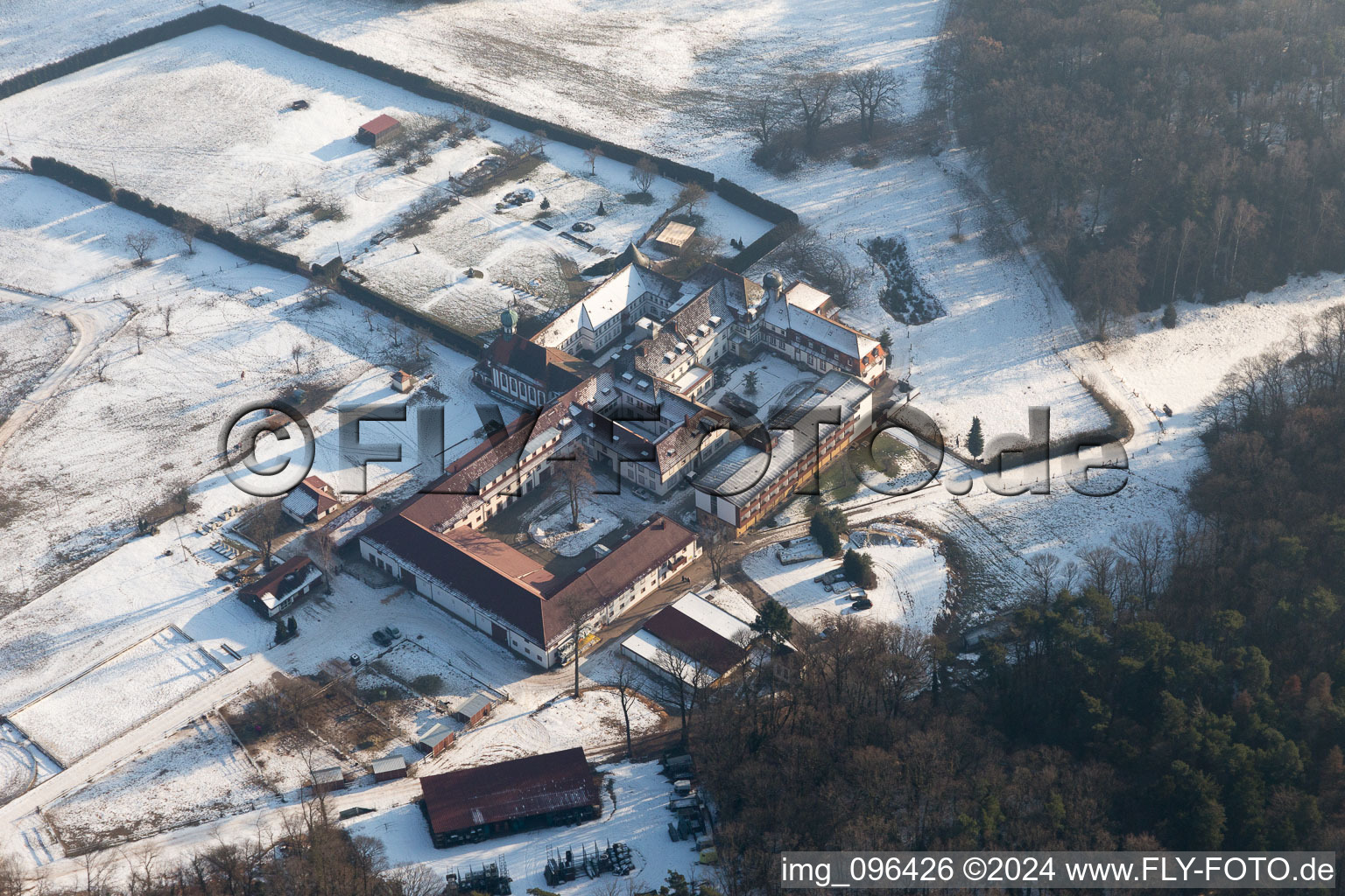 Drone recording of Bad Bergzabern in the state Rhineland-Palatinate, Germany