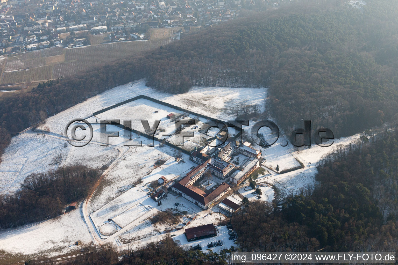 Drone image of Bad Bergzabern in the state Rhineland-Palatinate, Germany